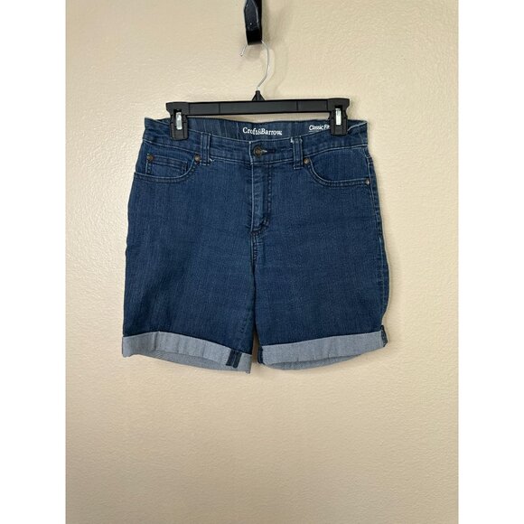 Croft & Barrow Womens‎ Blue Bermuda Shorts cuffed button zipper cotton - Picture 3 of 4